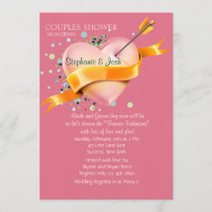 Cupid's Arrow Couples Bridal Shower Invitation Kaart