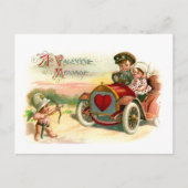 Cupid's Arrow Points at Couple in Car Feestdagenkaart (Voorkant)