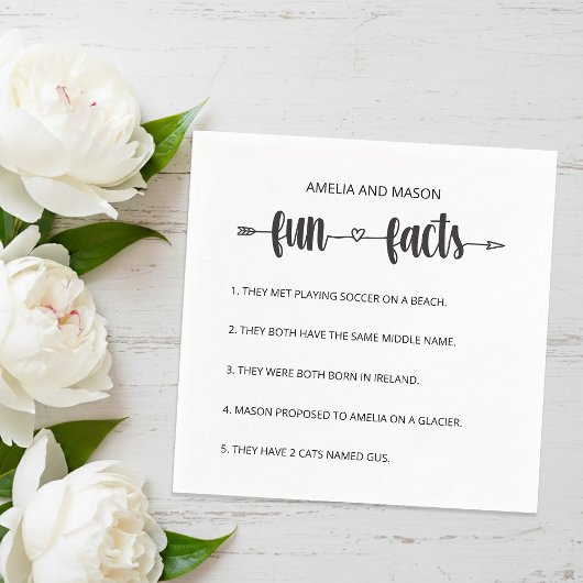 Cupid's Arrow Script Minimal Fun Facts Wedding Servet