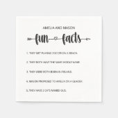 Cupid's Arrow Script Minimal Fun Facts Wedding Servet (Voorkant)