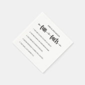 Cupid's Arrow Script Minimale Leuke Feiten Bruilof Servet (Hoek)