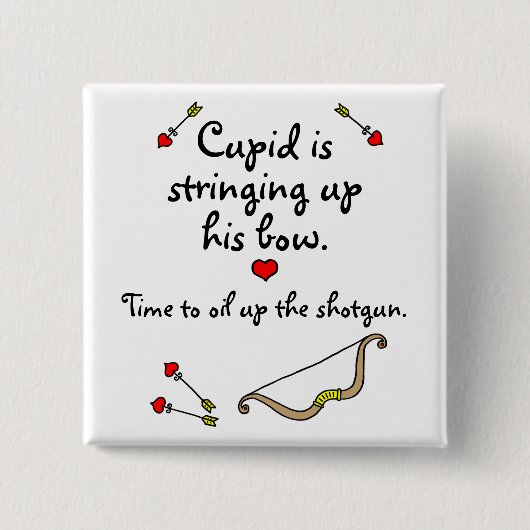 Cupid's Bow Vierkante Button 5,1 Cm (Voorkant)