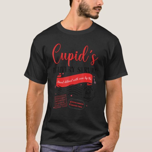 Cupid's Delivery Service Funny L&D Neurse Valentij T-shirt (Voorkant)