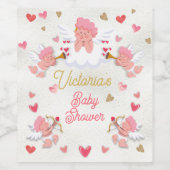 Cupids en Cocktails Valentijnsdag Baby shower Wijn Etiket (Enkel label)