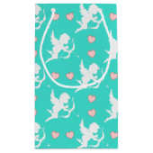 Cupids en harten Turquoise Klein Cadeauzakje (Achterkant)