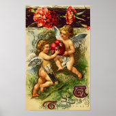 Cupids en  Valentijn van anjers Poster (Voorkant)
