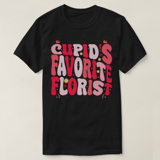 Cupids Favoriet Bloemist Grappig Valentijnsdag Har T-shirt (Design voorkant)