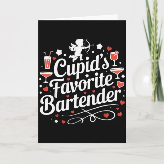Cupid's favoriete barkeeper grappige Valentijnsdra Kaart (Voorkant)