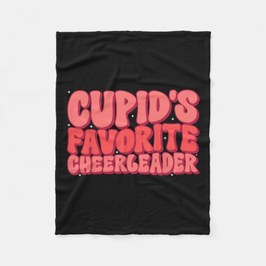 Cupids Favoriete Cheerleader Valentijnsdag Liefde Fleece Deken (Voorkant)