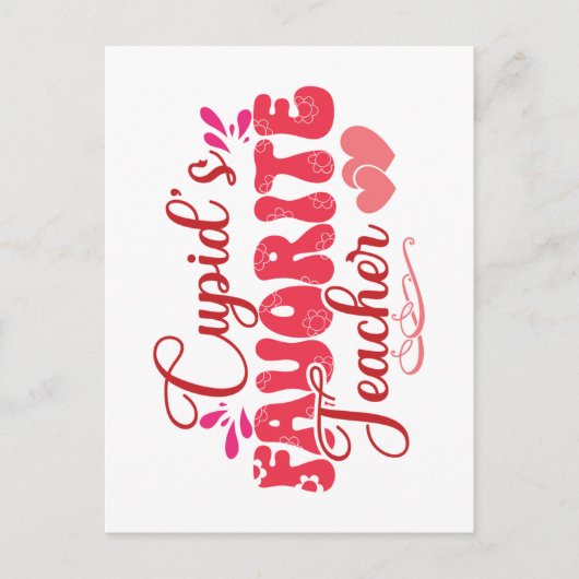 Cupid's favoriete leraar briefkaart (Voorkant)