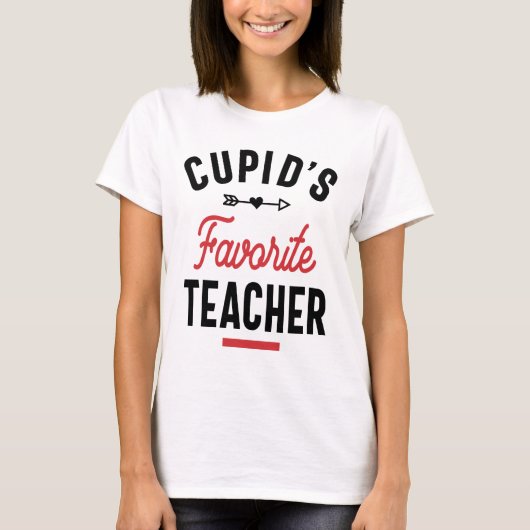 Cupids favoriete leraar T-Shirt Valentijnsdag Sch (Voorkant)