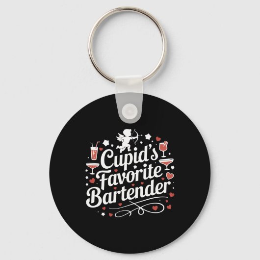 Cupid's Favoriete Rtender Grappige Valentijnsdag D Sleutelhanger (Voorkant)