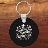 Cupid's Favoriete Rtender Grappige Valentijnsdag D Sleutelhanger (Voorkant)
