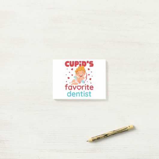 Cupid's favoriete tandheelkundige Valentijnsdag Post-it® Notes (Op bureau)