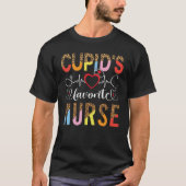 Cupid's favoriete verpleegkundige Valentijnsdag T-shirt (Voorkant)