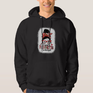 Cupid's Favorite Cardiologist Messy Bun Valentine' Hoodie