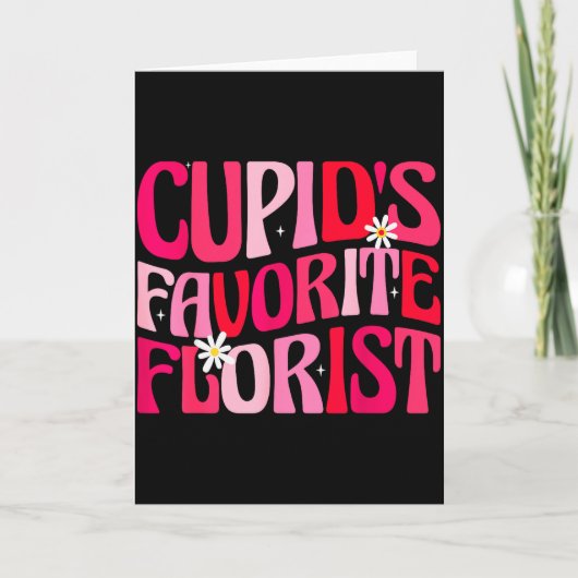 Cupids Favorite Florist Funny Retro Groovy Valenti Kaart (Voorkant)
