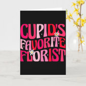 Cupids Favorite Florist Funny Retro Groovy Valenti Kaart (Gele Bloem)