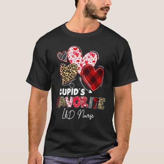Cupid's Favorite Labor And Delivery Nurse Valentin T-shirt (Voorkant)