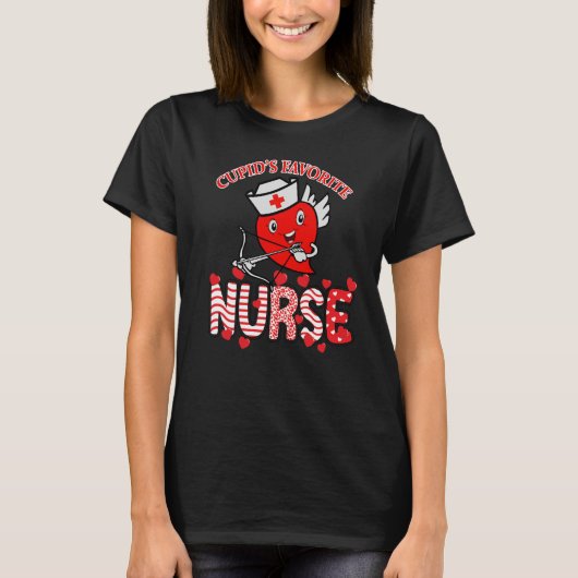 Cupid's Favorite Nurse Valentines Day N Cupid Nurs T-shirt (Voorkant)