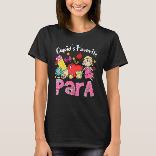 Cupid's Favorite Para Apple Cute Cupid Valentine's T-shirt (Voorkant)