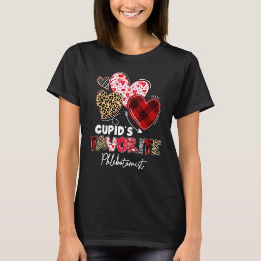 Cupid's Favorite Phlebotomist Valentine Phlebotomy T-shirt (Voorkant)