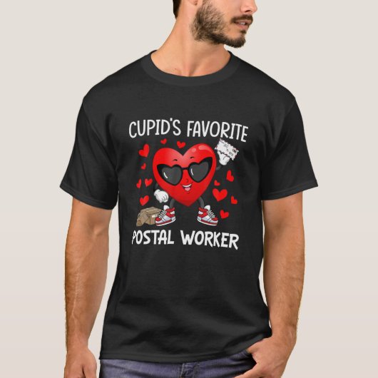 Cupid's Favorite Postal Worker Mailman Happy Valen T-shirt (Voorkant)