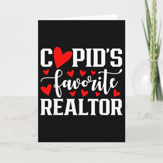 Cupid's Favorite Realtor Cute Heart Valentine's Da Kaart (Voorkant)