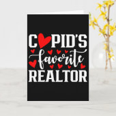 Cupid's Favorite Realtor Cute Heart Valentine's Da Kaart (Gele Bloem)