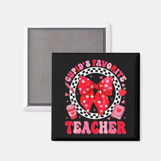 Cupids Favorite Teacher Student Coquette Bow Valen Magneet (Voorkant / Achterkant)