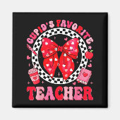Cupids Favorite Teacher Student Coquette Bow Valen Magneet (Voorkant)