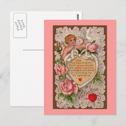 Cupid's gedicht Briefkaart (Voorkant / Achterkant)