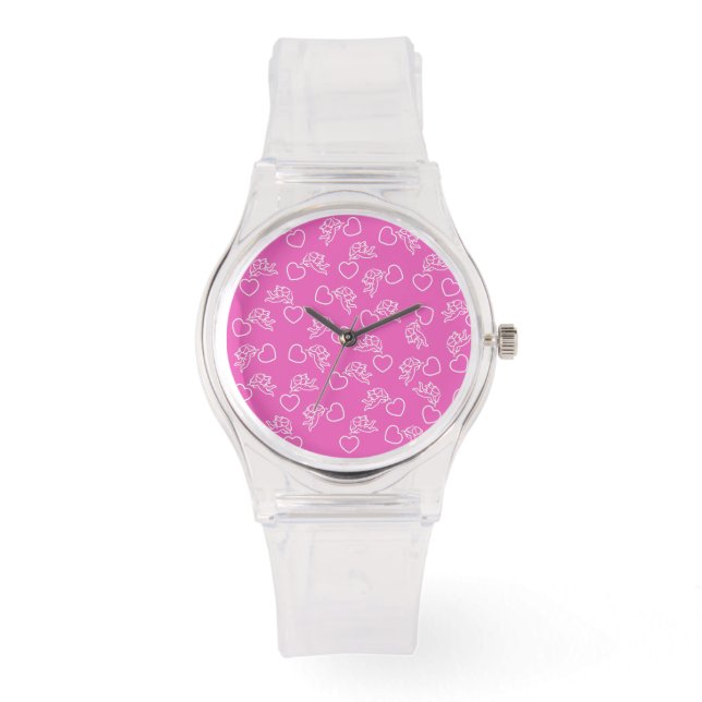 Cupids & Hearts aangepaste kleurenhorloges Horloge (Voorkant)