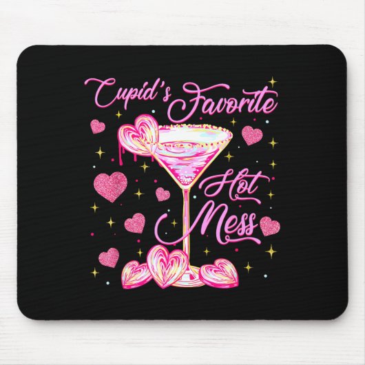 Cupids Hot Mess Coquette Valentijn Martini Valenti Muismat (Voorkant)