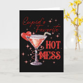 Cupid's Hot Mess Valentijn Martini Liefde Kunst St Kaart (Gele Bloem)