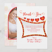 Cupid's Little Secret Valentine Baby Shower Bedankkaart (Voorkant / Achterkant)