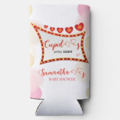 Cupid's Little Secret Valentine Baby Shower Seltzer Blikjeskoeler (Achterkant)