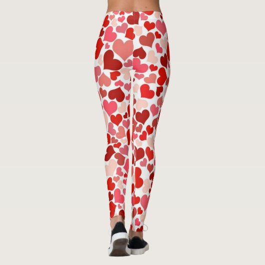 Cupid's Love Hearts Red Pink Valentijn Leggings (Achterkant)