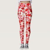 Cupid's Love Hearts Red Pink Valentijn Leggings (Voorkant)