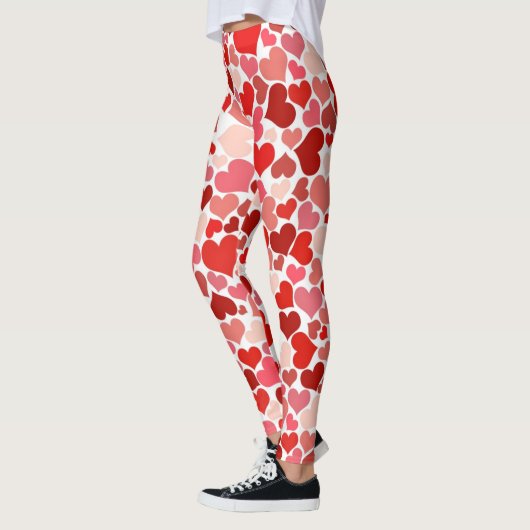 Cupid's Love Hearts Red Pink Valentijn Leggings (Links)