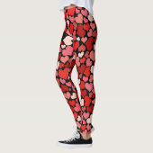 Cupid's Love Hearts Red Pink Valentijns Black Leggings (Links)