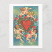 Cupids met hart (2) briefkaart (Voorkant)