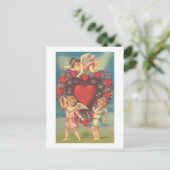 Cupids met hart (4) briefkaart (Staand voorkant)