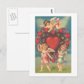 Cupids met hart (4) briefkaart (Voorkant / Achterkant)