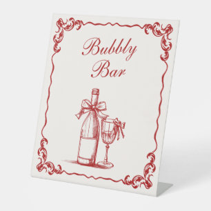 Cupid's Pijl Rood Vintage Trouw Bruisende Bar Reclamebord Met Voetstuk