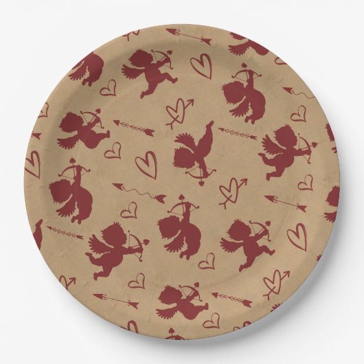 Cupids pijlen en hart ID630 Papieren Bordje (Voorkant)