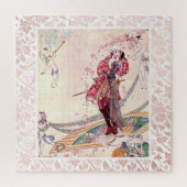 Cupids, prinses en prinses op een magische fan legpuzzel (Verticaal)