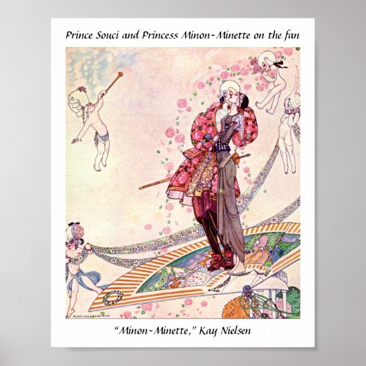 Cupids, prinses en prinses op een magische fan poster (Voorkant)