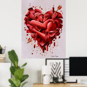 Cupid's vangst - Moderne Romantische Abstracte Kun Poster (Thuiskantoor)