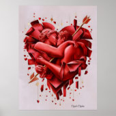 Cupid's vangst - Moderne Romantische Abstracte Kun Poster (Voorkant)